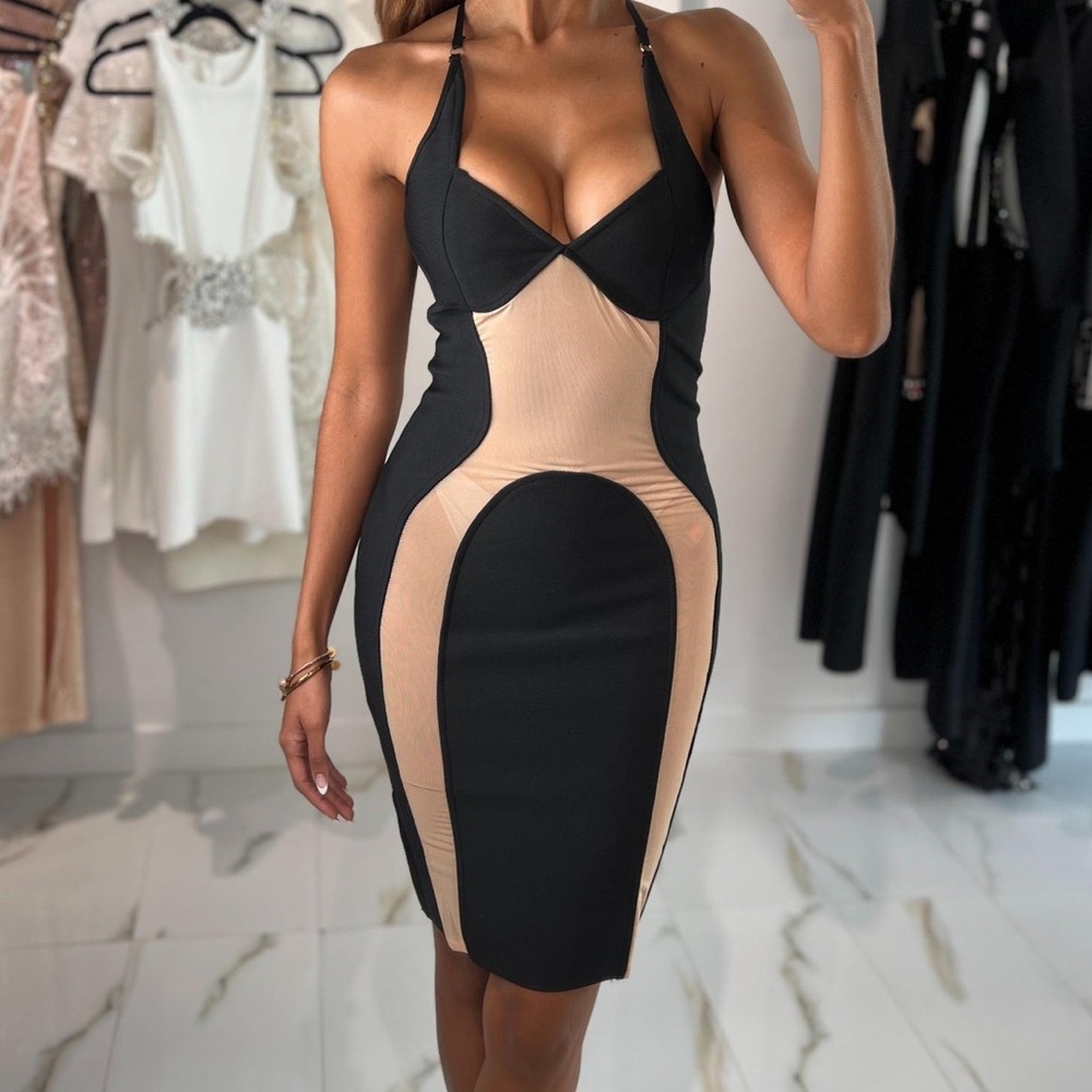 Black Mesh Patchwork Sleeveless Backless See Thro… - image 5